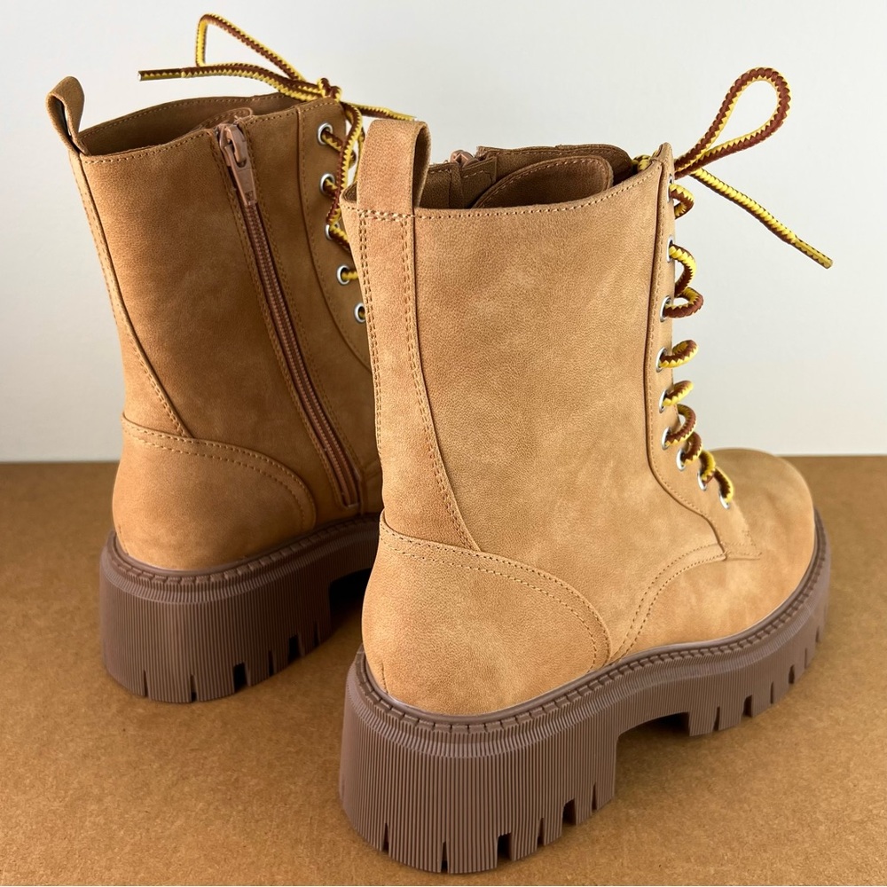 NEW DOLCE VITA BROWN COMBAT BOOTS - Picture 4 of 11